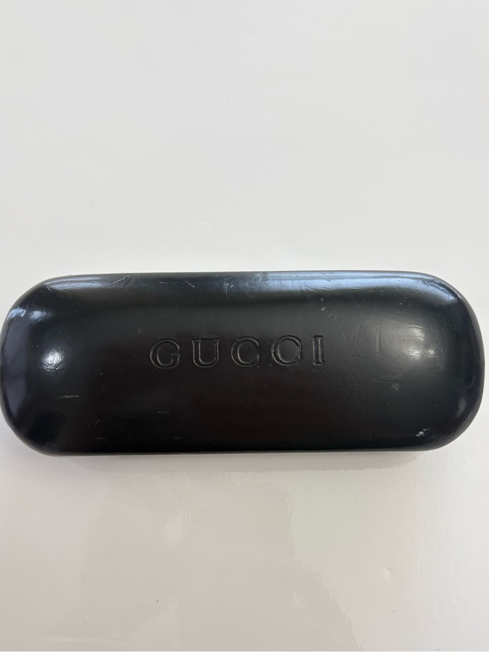 Gucci Black Embossed Eyewear Case Comes empty